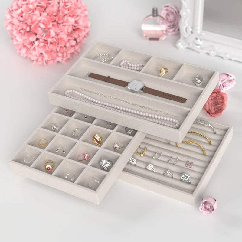 3 Piece Jewelry Organizer Tray Set
